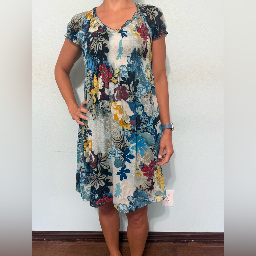 Sunny Leigh Floral Blue Dress